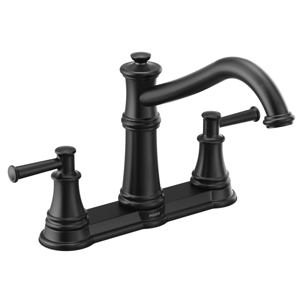 MOEN 7250BL Belfield  Two-Handle Kitchen Faucet In Matte Black