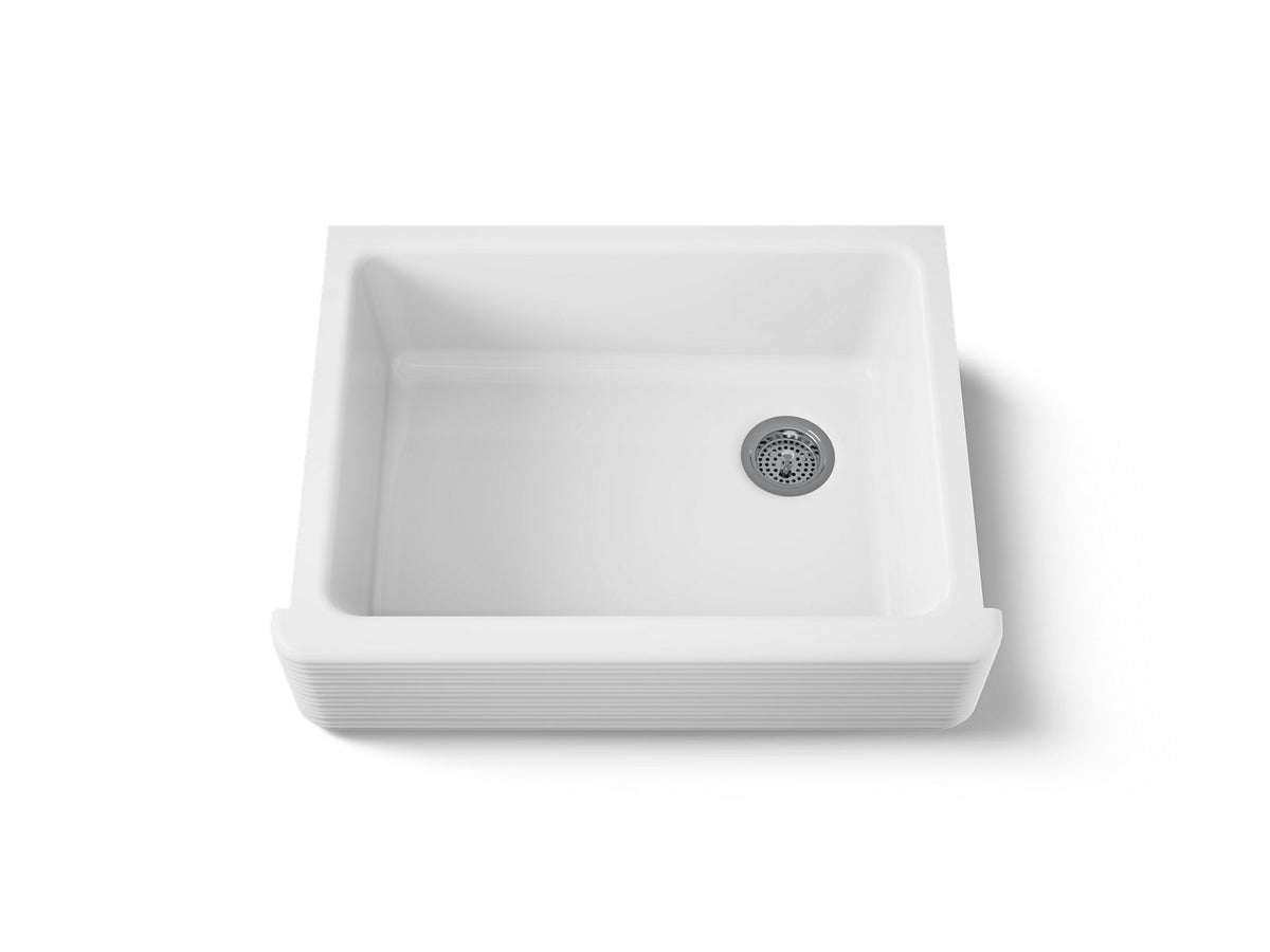 KOHLER K-7251-0 Whitehaven Hayridge 29-11/16"Undermount Single-Bowl Farmhouse Kitchen Sink - White
