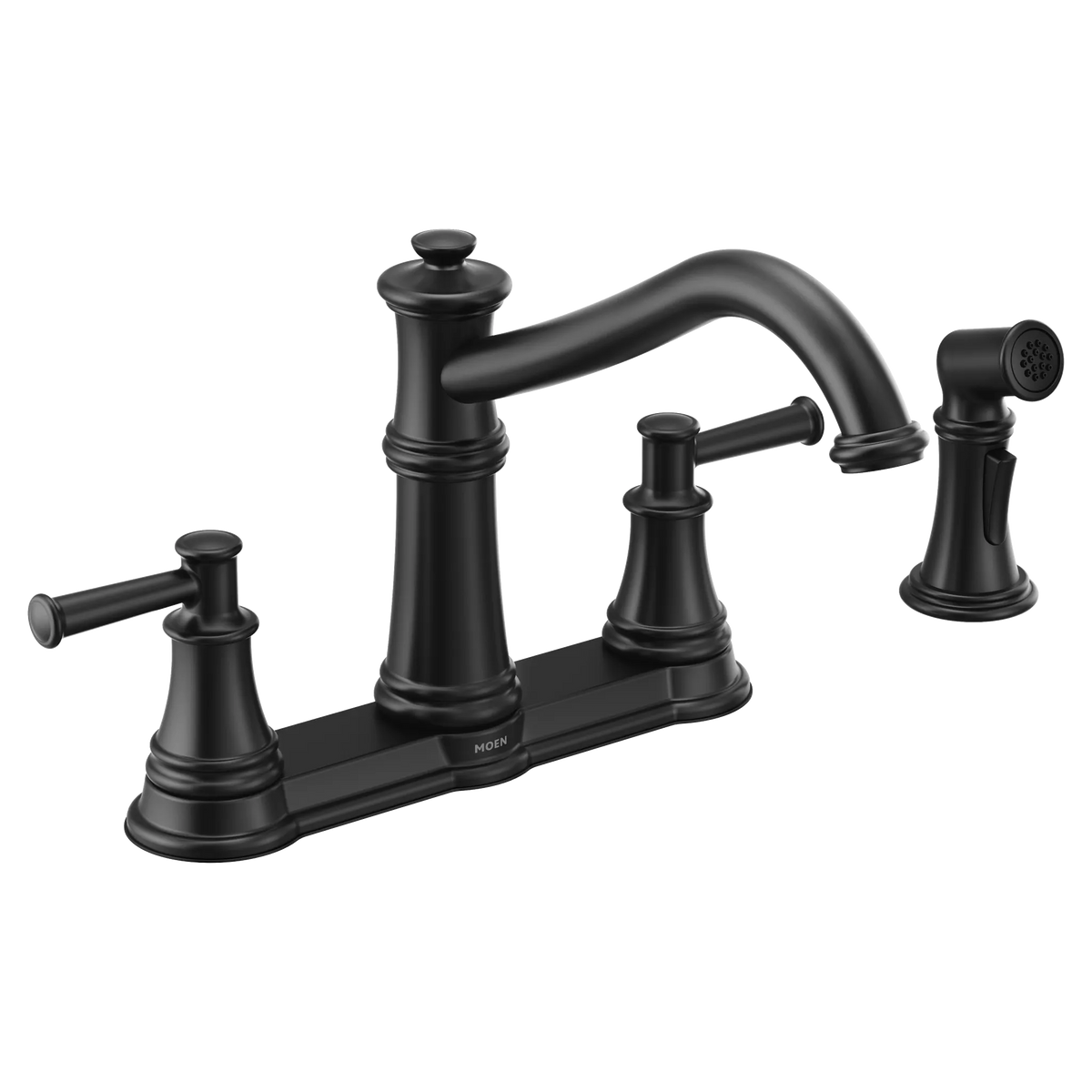 MOEN 7255BL Belfield Two-Handle Kitchen Faucet - Matte Black