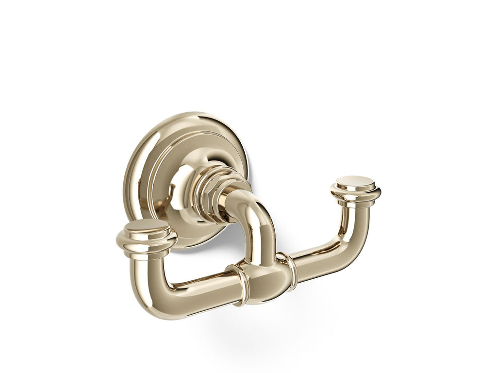 KOHLER K-72572-AF Artifacts Double Robe Hook - Vibrant French Gold