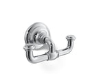 KOHLER K-72572-CP Artifacts Double Robe Hook - Polished Chrome