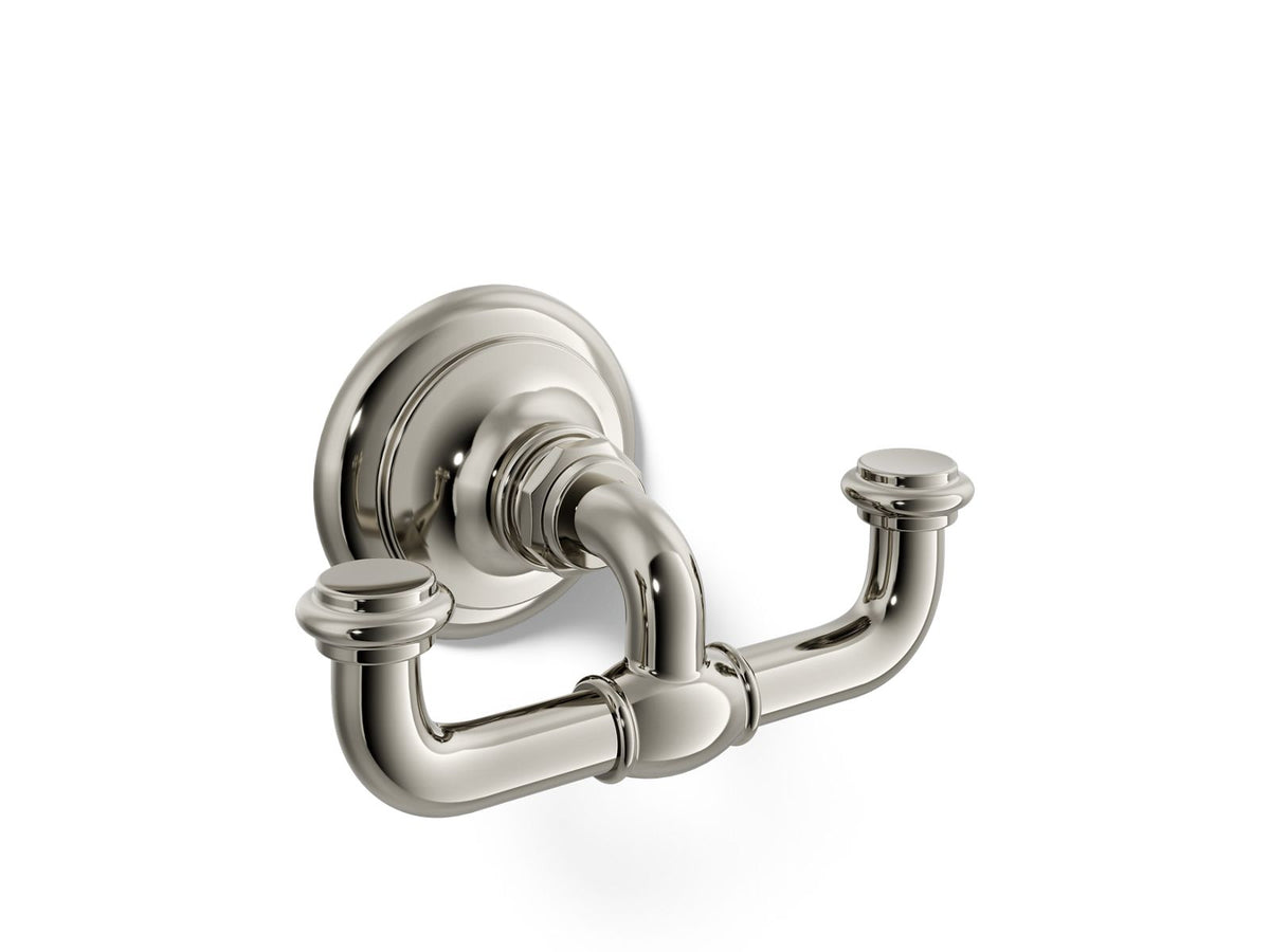 KOHLER K-72572-SN Artifacts Double Robe Hook - Vibrant Polished Nickel
