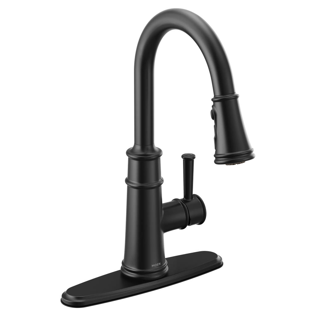 MOEN 7260BL Belfield One-Handle High Arc Pulldown Kitchen Faucet - Matte Black