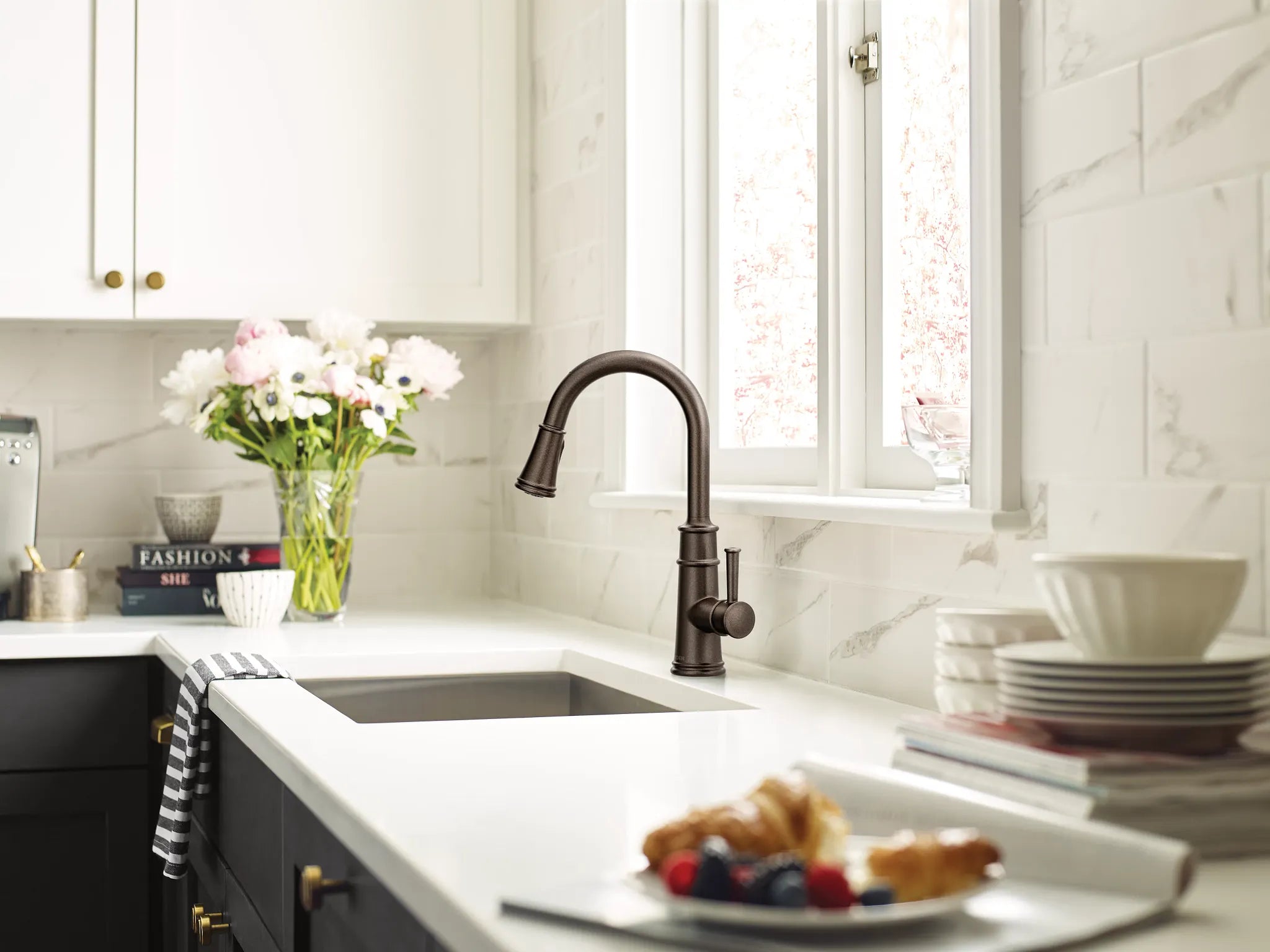 MOEN 7260EVORB Belfield Smart Kitchen One-Handle High Arc Pulldown Kitchen Faucet - Oil Rubbed Bronze