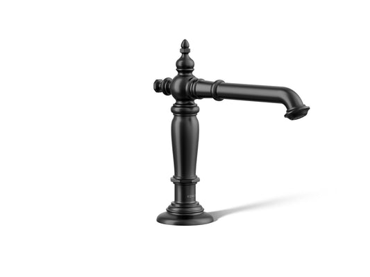 KOHLER K-72760-BL Artifacts Bathroom Sink Faucet Spout With Column Design, 1.2 Gpm In Matte Black