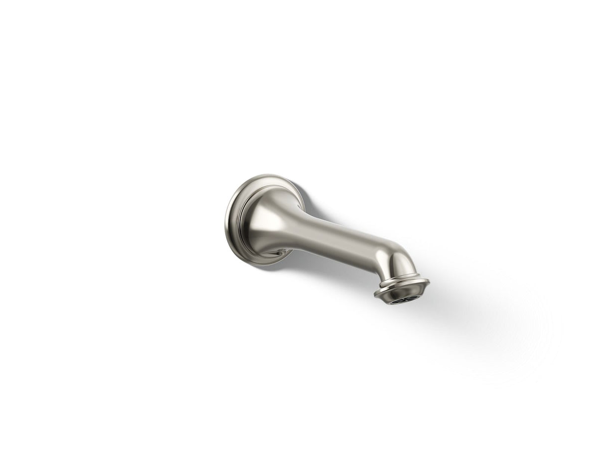 KOHLER K-72792-SN Artifacts Wall-Mount Bath Spout With Turned Design - Vibrant Polished Nickel