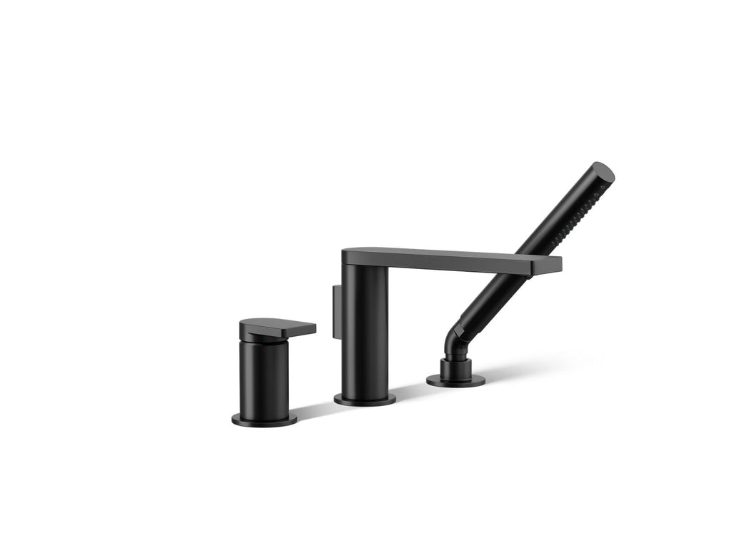 KOHLER K-73078-4-BL Composed Deck-Mount Bath Faucet With Handshower - Matte Black