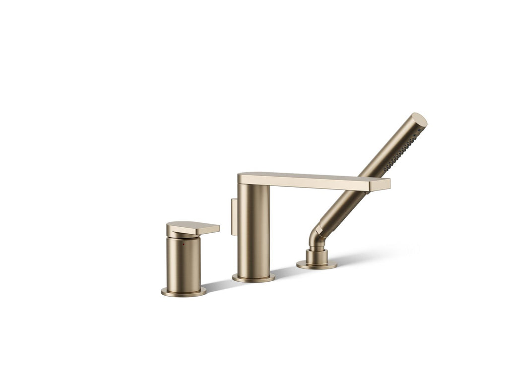 KOHLER K-73078-4-BV Composed Deck-Mount Bath Faucet With Handshower - Vibrant Brushed Bronze