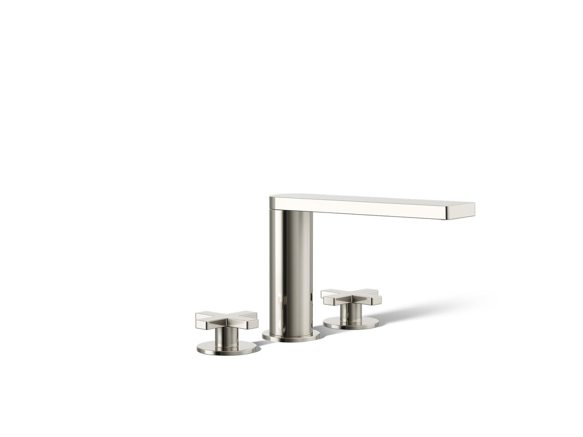 KOHLER K-73081-3-SN Composed Deck-Mount Bath Faucet With Cross Handles - Vibrant Polished Nickel