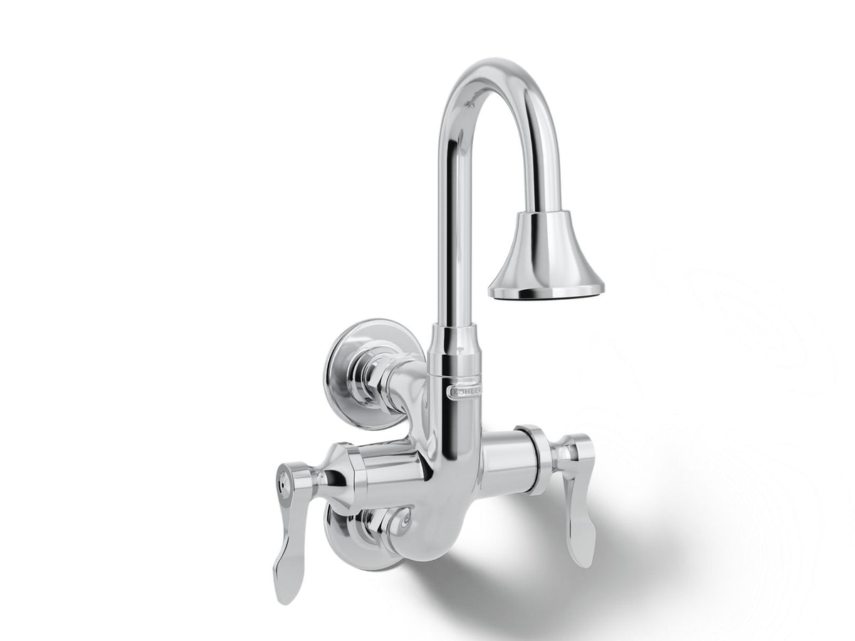 KOHLER K-730T70-4AJR-CP Triton Bowe Cannock Wall-Mount Lavatory Faucet, 1.2 Gpm - Polished Chrome