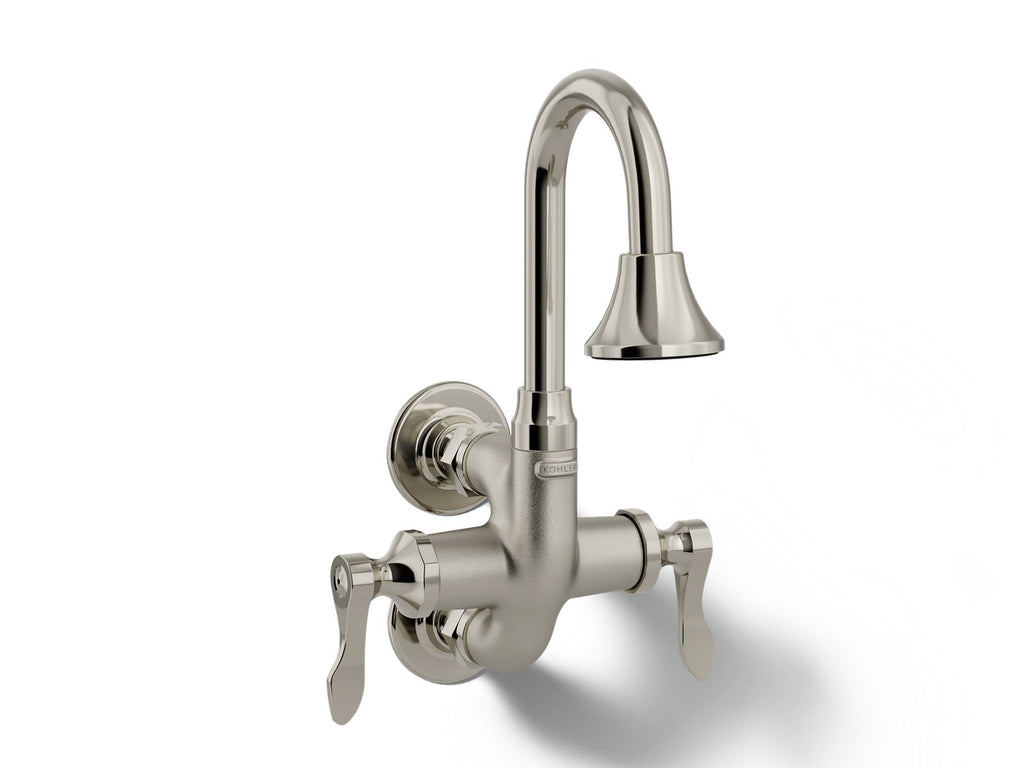 KOHLER K-730T70-4AJR-SR Triton Bowe Cannock Wall-Mount Lavatory Faucet, 1.2 Gpm - Vibrant Bright Nickel