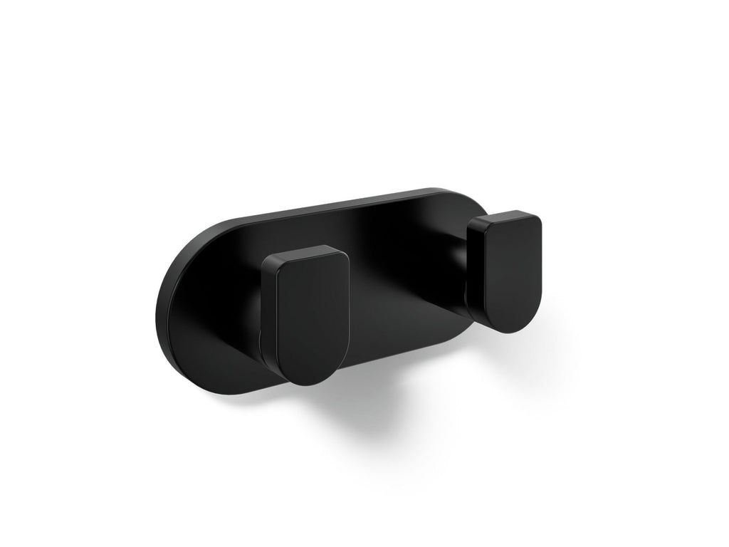 KOHLER K-73146-BL Composed Double Robe Hook - Matte Black