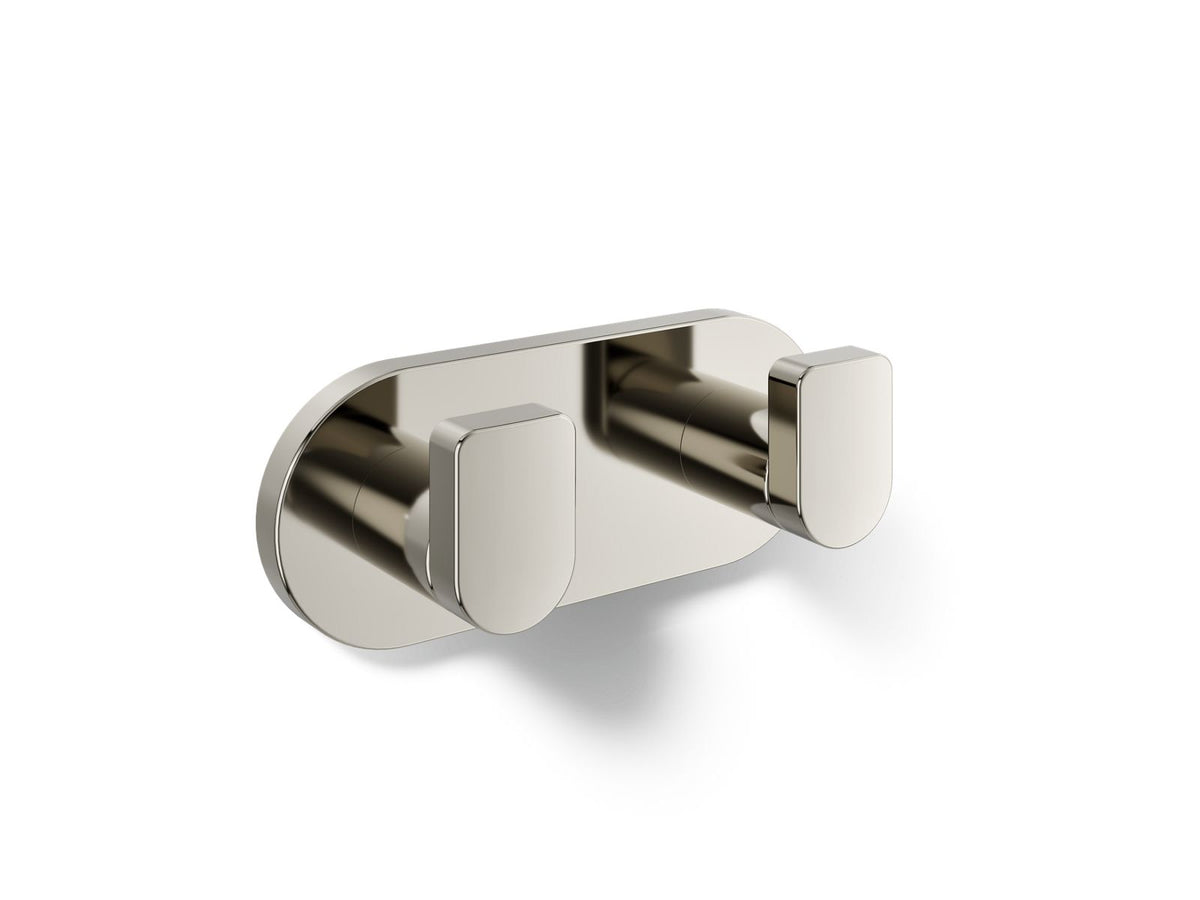 KOHLER K-73146-SN Composed Double Robe Hook - Vibrant Polished Nickel