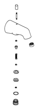 KOHLER Spout Kit, Div - Polished Chrome, K-73745-CP