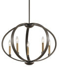KICHLER 43871OZ Elata 19.25" 5 Light Chandelier in Olde Bronze with Natural Brass accents