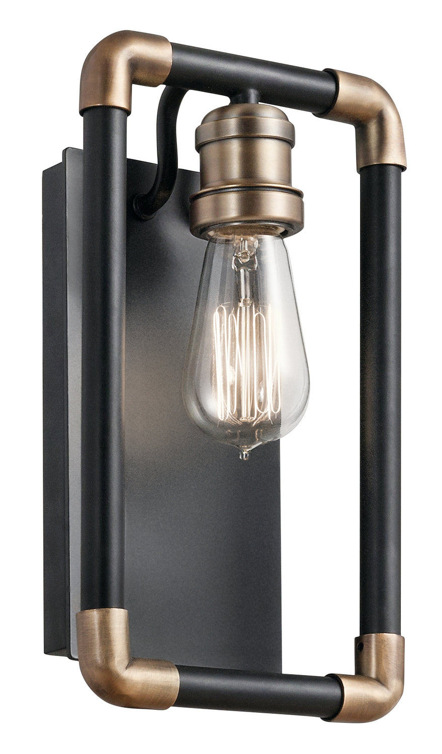 KICHLER 43889Bk Imahn One Light Wall Sconce Black