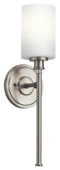 KICHLER 45921NI Joelson 18.25" 1 Light Wall Sconce With Satin Etched Cased Opal And Clear Glass Accent Glass In Brushed Nickel