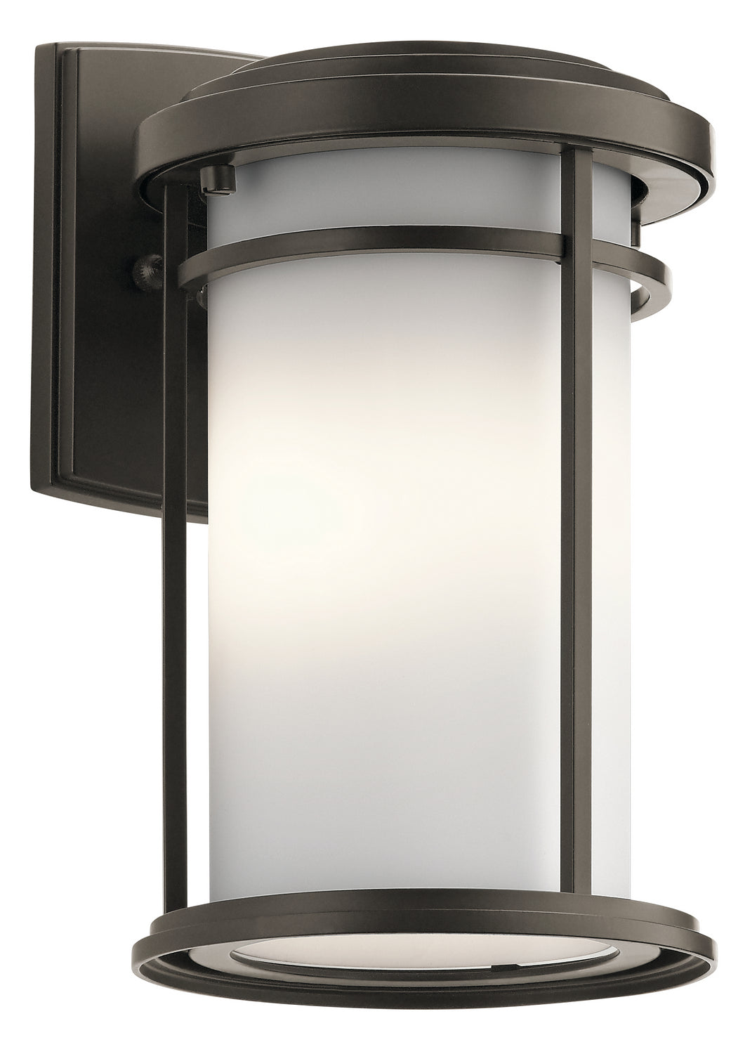 KICHLER 49686OZ Toman 10.25" 1 Light Outdoor Wall Light With Satin Etched Glass In Olde Bronze