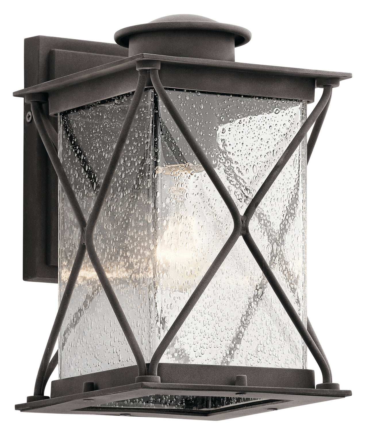 KICHLER 49743WZC Argyle 10.25" 1 Light Outdoor Wall Light With Clear Seeded Glass In Weathered Zinc