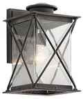 KICHLER 49745WZC Argyle 15" 1 Light Outdoor Wall Light With Clear Seeded Glass In Weathered Zinc