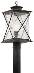 KICHLER 49746WZC Argyle 1 Light Post Light Weathered Zinc