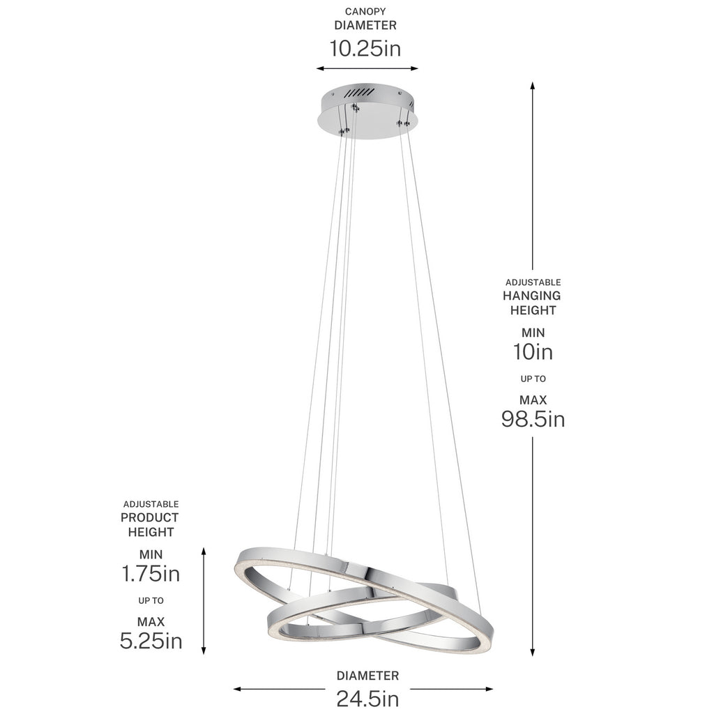 ELAN 83864 Opus 2 Ring Led Pendant Chrome