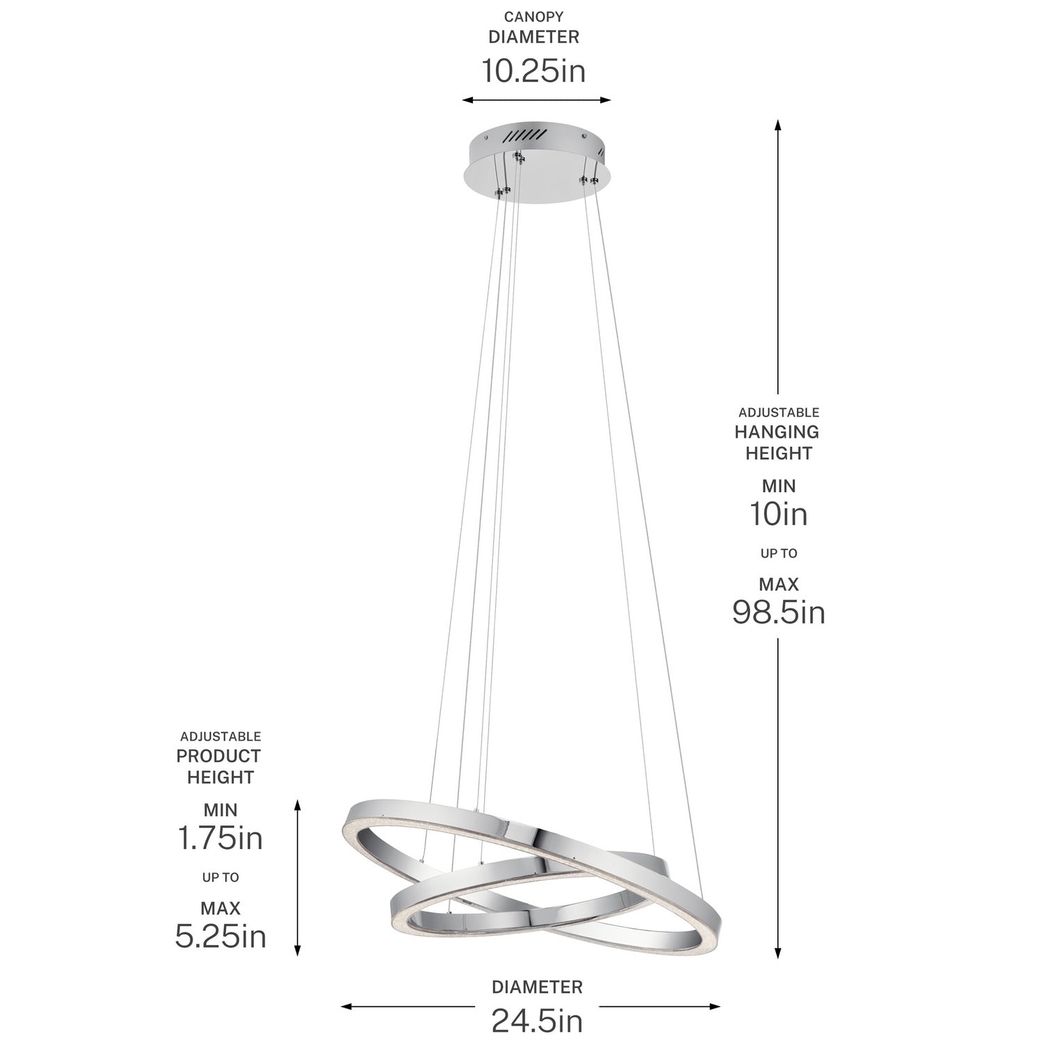 ELAN 83864 Opus 2 Ring Led Pendant Chrome