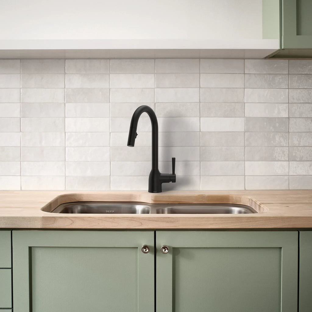 MOEN 7475BL Chateau One-Handle Kitchen Faucet - Matte Black