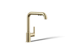 KOHLER K-7505-AF Purist Pull-Out Kitchen Sink Faucet With Three-Function Sprayhead - Vibrant French Gold