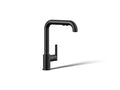 KOHLER K-7505-BL Purist Pull-Out Kitchen Sink Faucet With Three-Function Sprayhead - Matte Black