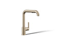 KOHLER K-7505-BV Purist Pull-Out Kitchen Sink Faucet With Three-Function Sprayhead - Vibrant Brushed Bronze