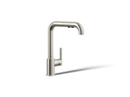 KOHLER K-7505-SN Purist Pull-Out Kitchen Sink Faucet With Three-Function Sprayhead - Vibrant Polished Nickel