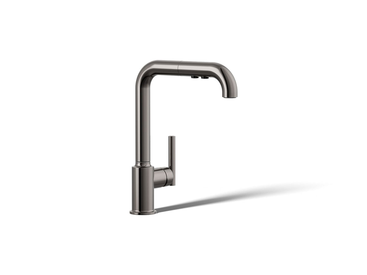 KOHLER K-7505-TT Purist Pull-Out Kitchen Sink Faucet With Three-Function Sprayhead - Vibrant Titanium
