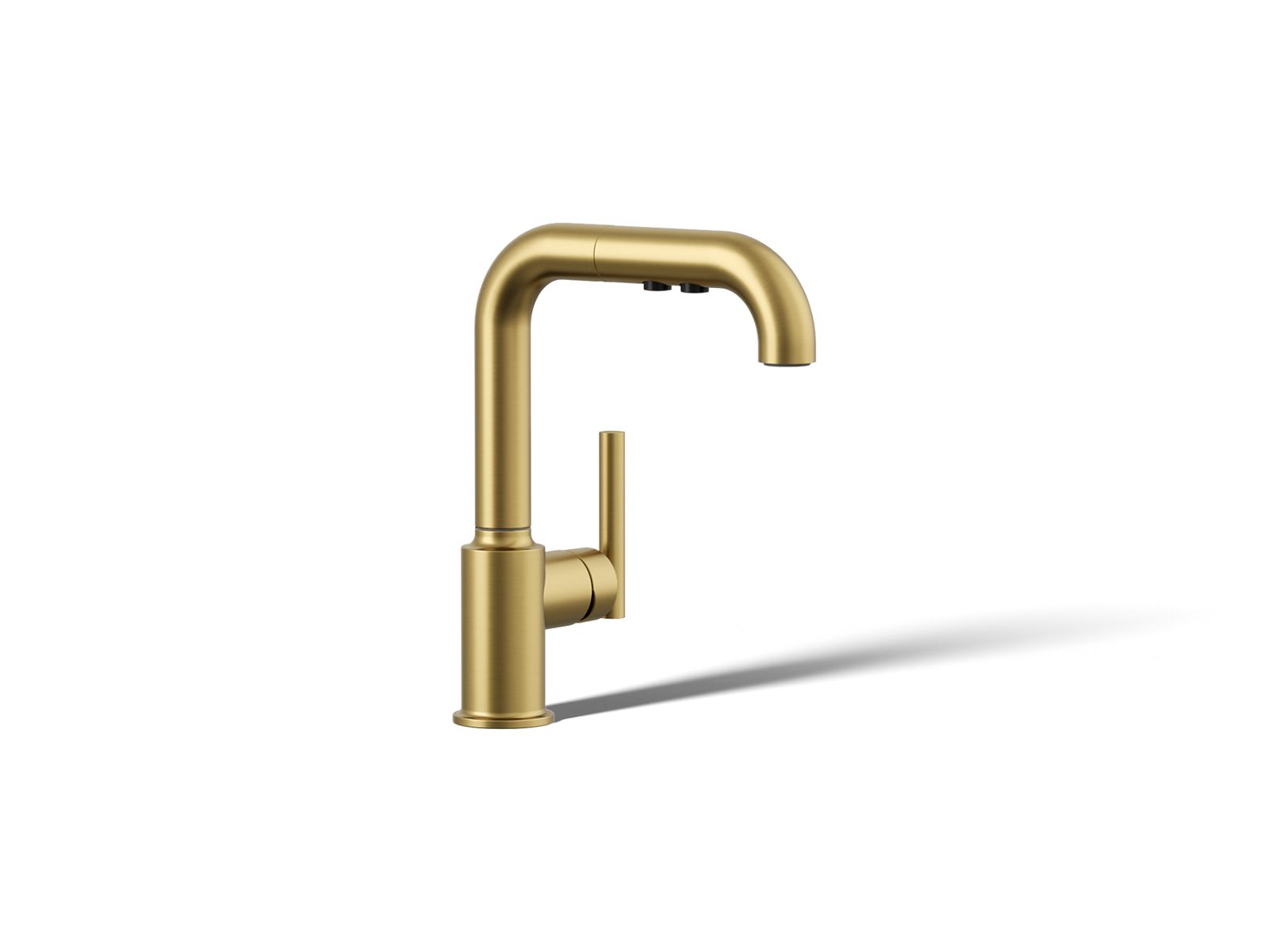 KOHLER K-7506-2MB Purist Pull-Out Kitchen Sink Faucet With Three-Function Sprayhead - Vibrant Brushed Moderne Brass