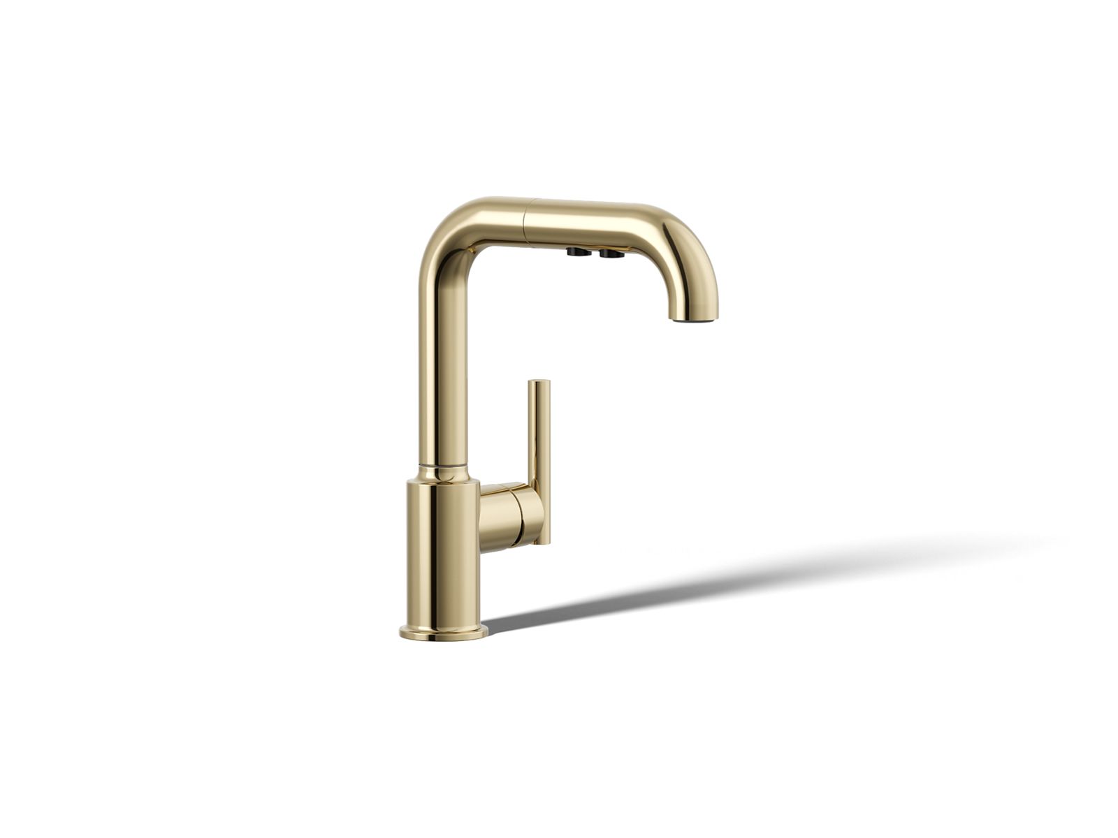 KOHLER K-7506-AF Purist Pull-Out Kitchen Sink Faucet With Three-Function Sprayhead - Vibrant French Gold