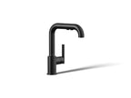 KOHLER K-7506-BL Purist Pull-Out Kitchen Sink Faucet With Three-Function Sprayhead - Matte Black