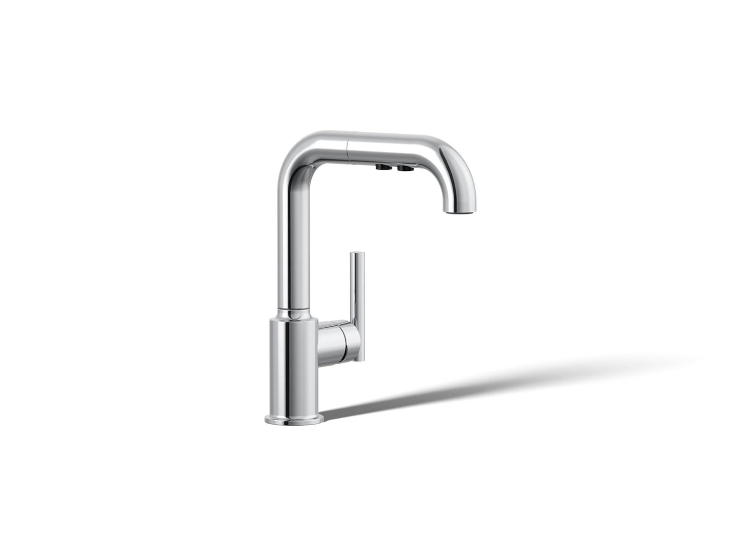 KOHLER K-7506-CP Purist Pull-out kitchen sink faucet with three-function sprayhead - Polished Chrome