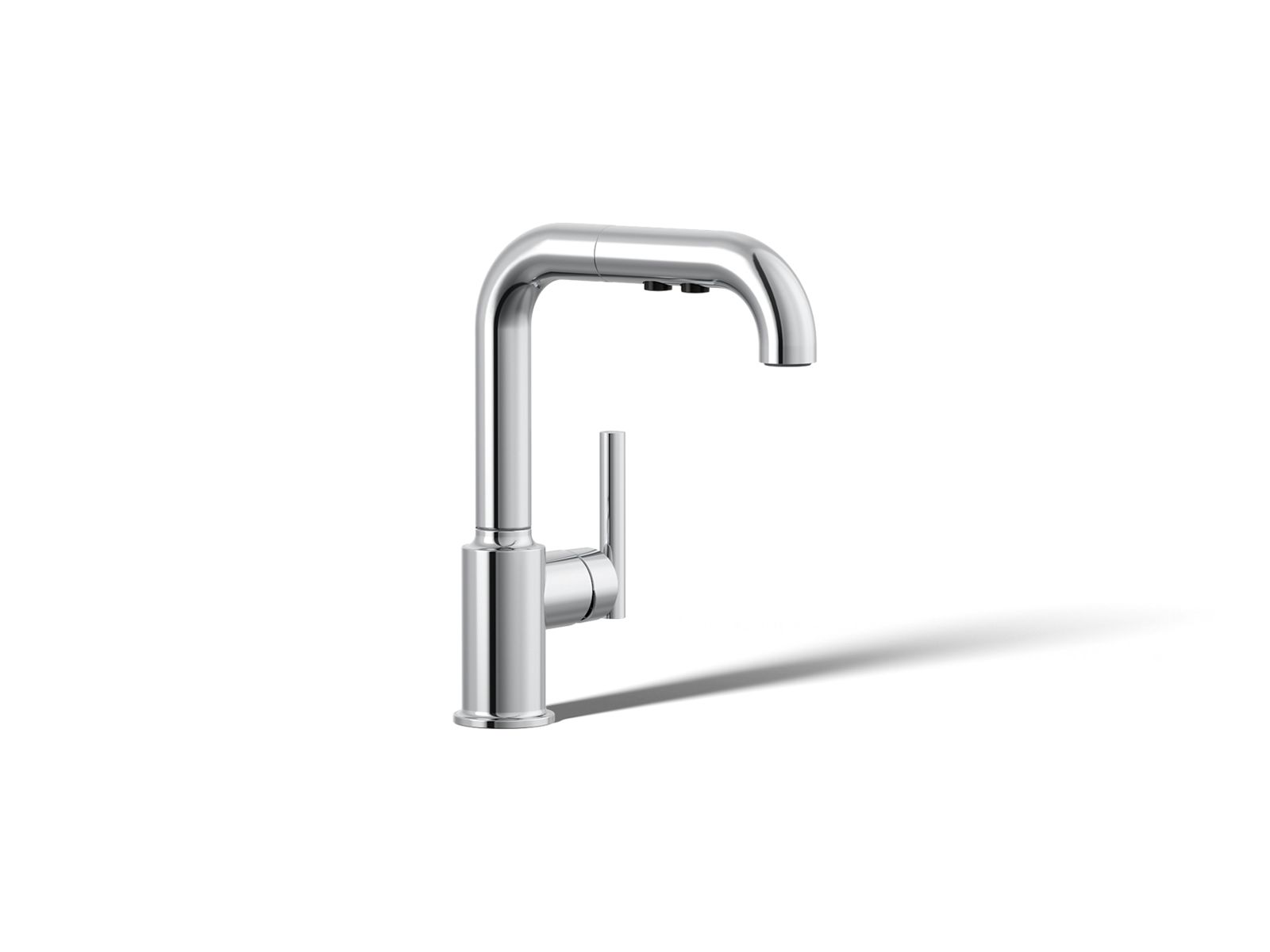KOHLER K-7506-CP Purist Pull-Out Kitchen Sink Faucet With Three-Function Sprayhead - Polished Chrome