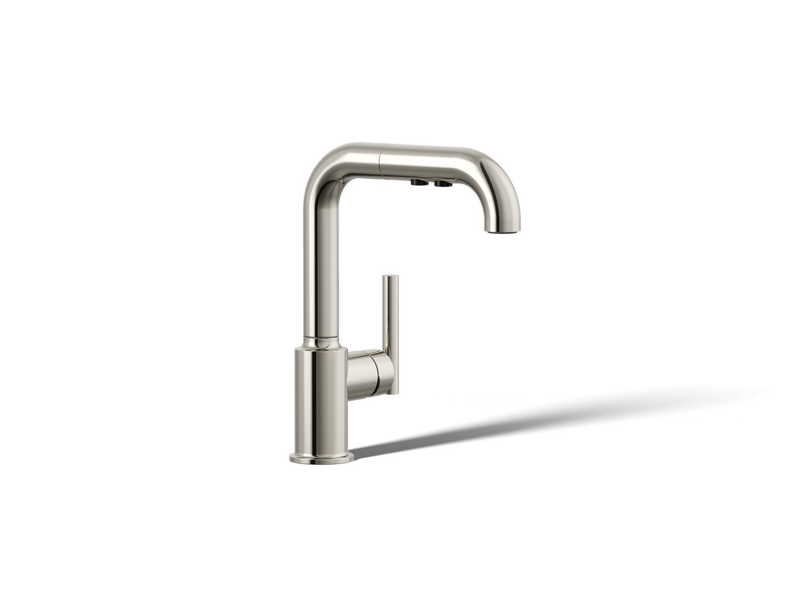 KOHLER K-7506-SN Purist Pull-Out Kitchen Sink Faucet With Three-Function Sprayhead - Vibrant Polished Nickel