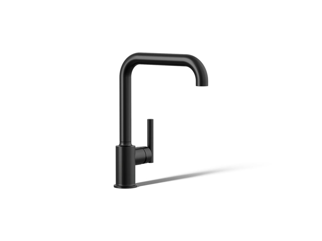 KOHLER K-7507-BL Purist Single-Handle Kitchen Sink Faucet - Matte Black