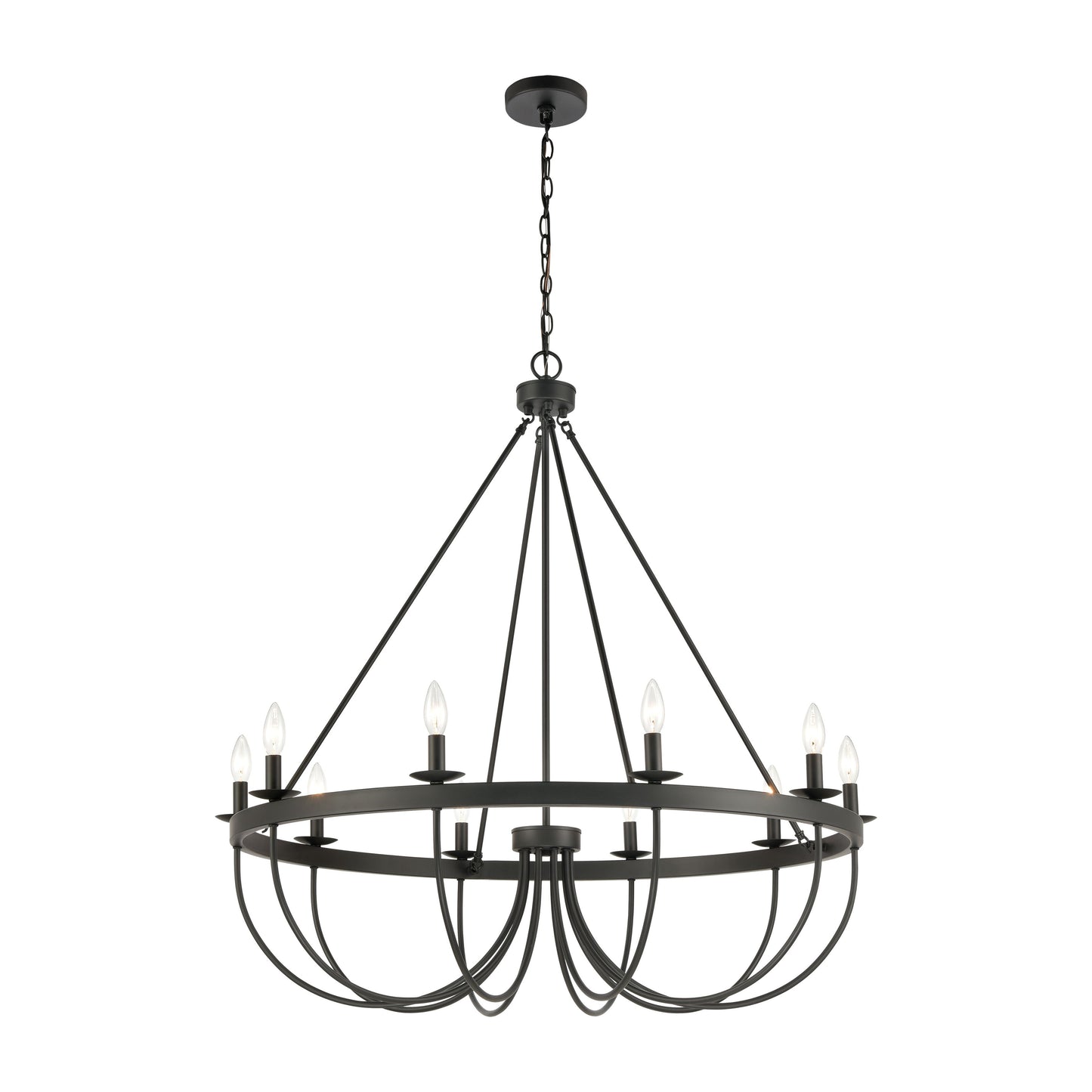 ELK SHOWROOM 75078/10 Williamson 38'' Wide 10-Light Chandelier - Black