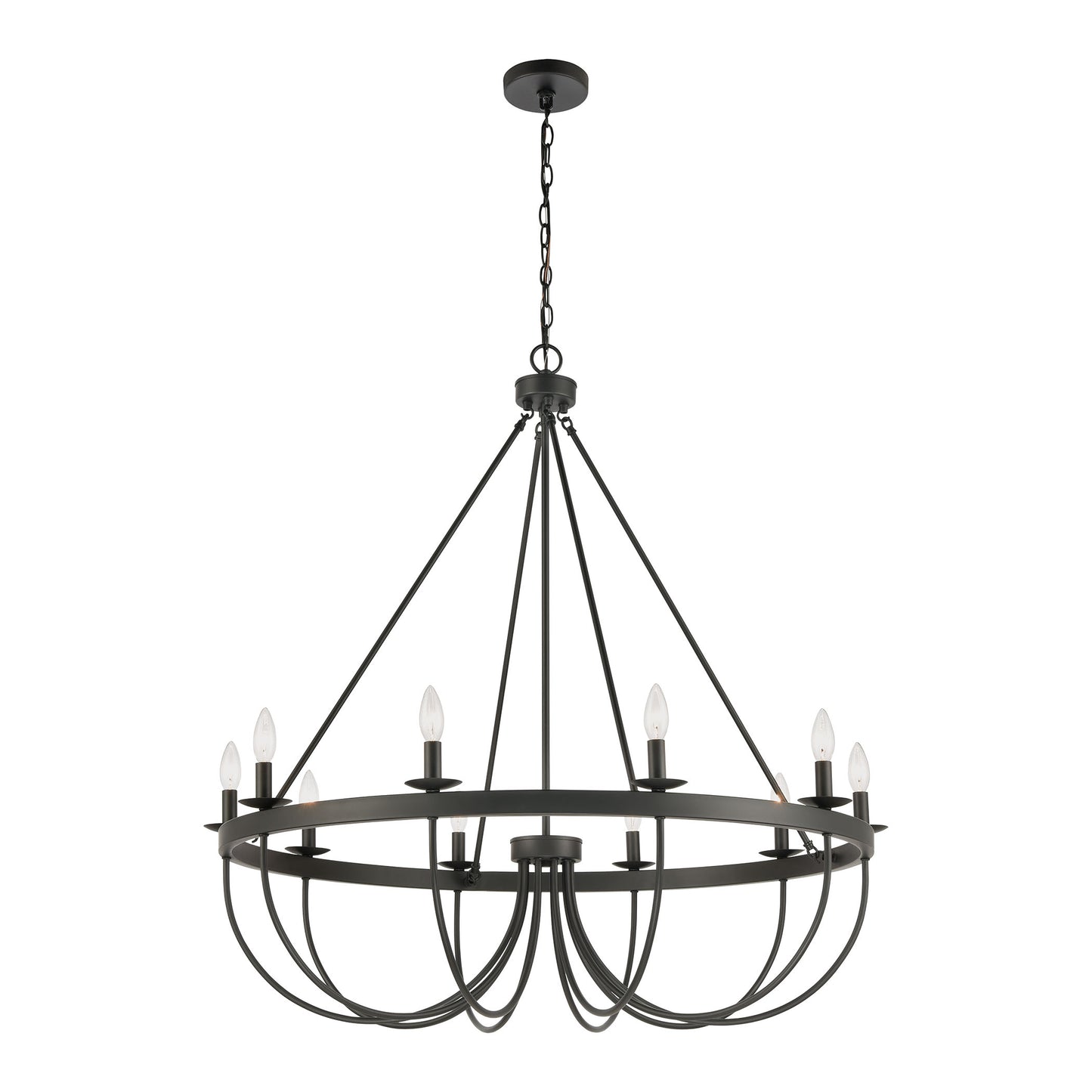 ELK SHOWROOM 75078/10 Williamson 38'' Wide 10-Light Chandelier - Black