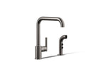 KOHLER K-7508-TT Purist Single-Handle Kitchen Sink Faucet With Side Sprayer - Vibrant Titanium