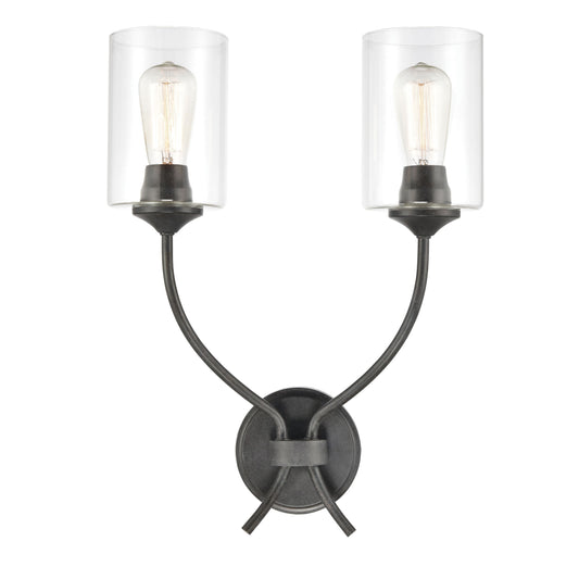 ELK SHOWROOM 75092/2 Daisy 20'' High 2-Light Sconce - Midnight Bronze