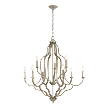 ELK SHOWROOM 75107/9 Lanesboro 34'' Wide 9-Light Chandelier - Dusted Silver