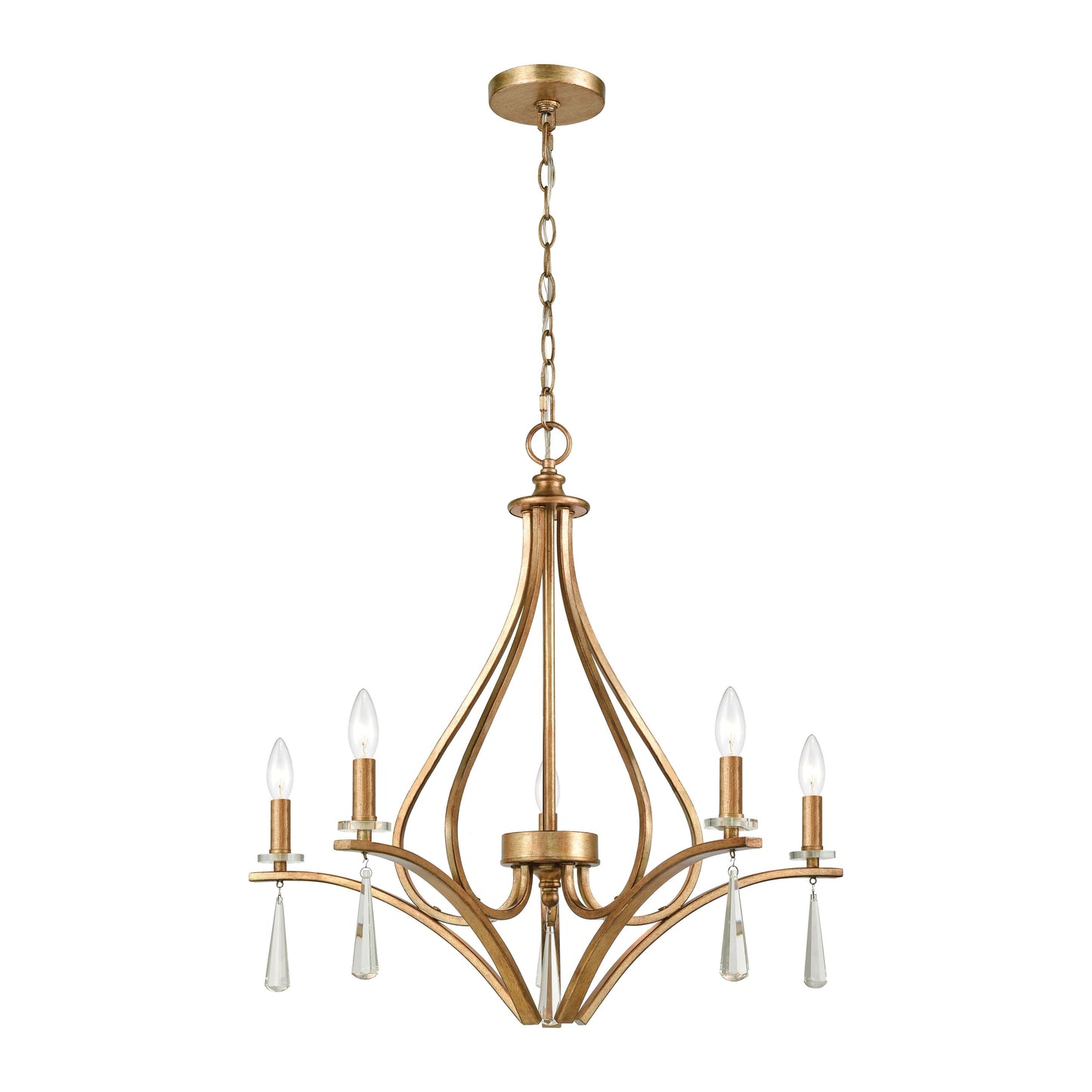 ELK SHOWROOM 75147/5 Katania 27'' Wide 5-Light Chandelier - Bronzed Gold