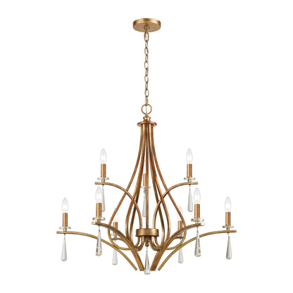 ELK SHOWROOM 75148/9 Katania 30'' Wide 9-Light Chandelier - Bronzed Gold