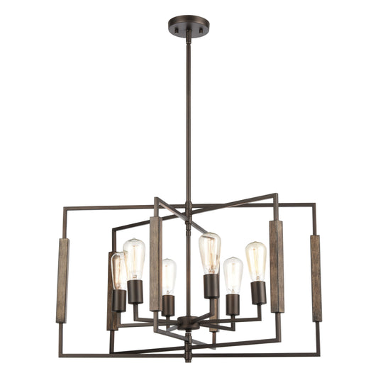 ELK SHOWROOM 75162/6 Zinger 28'' Wide 6-Light Chandelier - Oil Rubbed Bronze