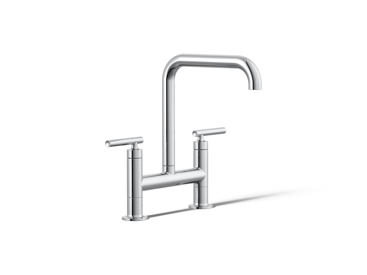 KOHLER K-7547-4-CP Purist Two-hole bridge kitchen sink faucet - Polished Chrome