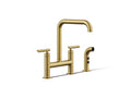 KOHLER K-7548-4-2MB Purist Two-Hole Bridge Kitchen Sink Faucet With Side Sprayer - Vibrant Brushed Moderne Brass